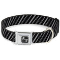 Load image into Gallery viewer, Dog Bone Seatbelt Buckle Collar - Diagonal Stripes Scribble Gray/Black
