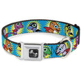 Load image into Gallery viewer, Dog Bone Seatbelt Buckle Collar - Dinosaur Superhero Baby Blue
