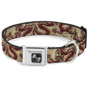 Dog Bone Seatbelt Buckle Collar - Dragons Tan