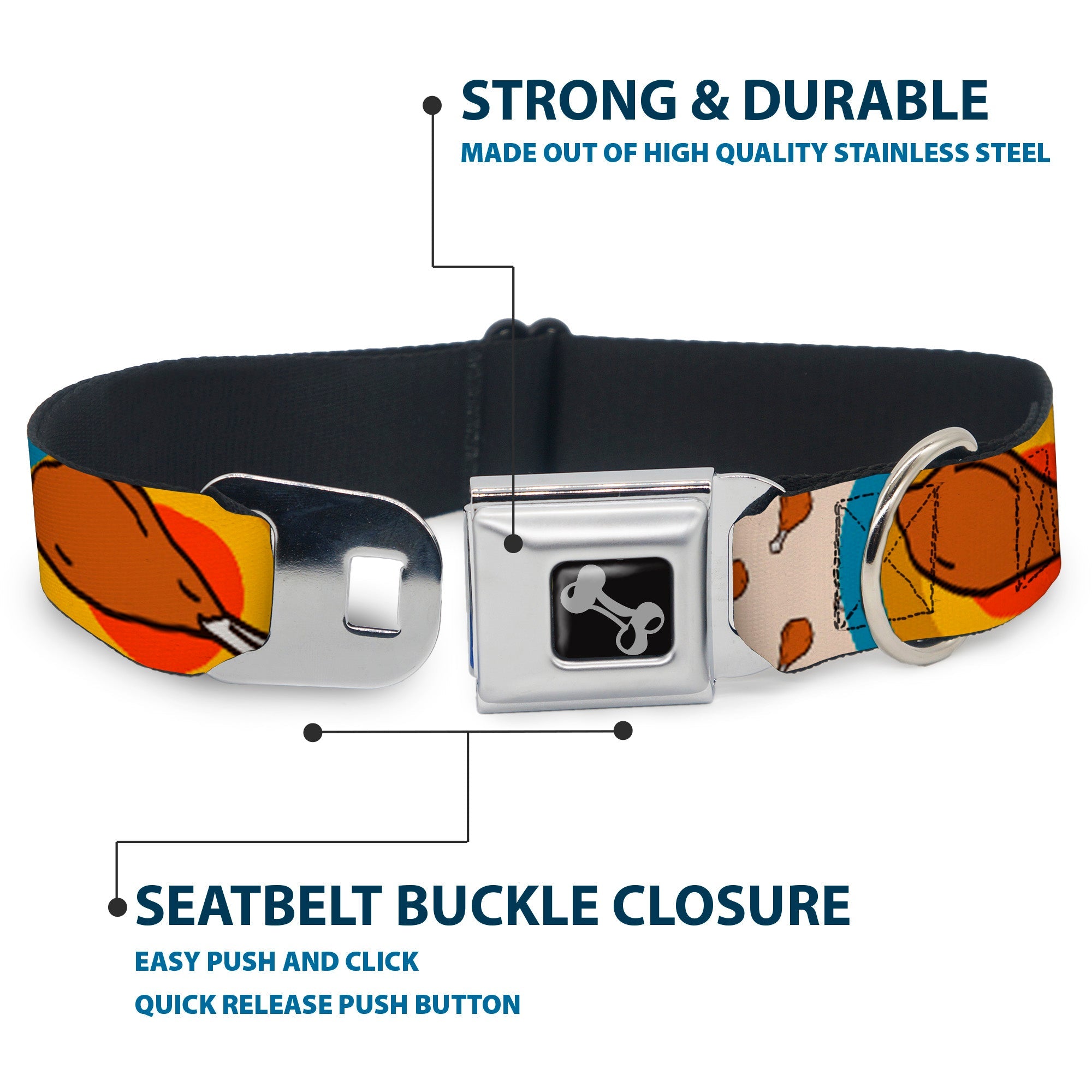 Dog Bone Seatbelt Buckle Collar - Drumstick Target