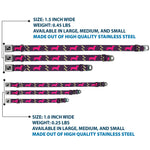 Dog Bone Seatbelt Buckle Collar - Dachshunds & Bones Purple/Fuchsia/Green