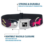 Dog Bone Seatbelt Buckle Collar - Dachshunds & Bones Purple/Fuchsia/Green