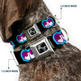 Load image into Gallery viewer, Dog Bone Seatbelt Buckle Collar - Dopey Eyes Black/Baby Blue/Purple
