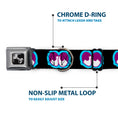 Load image into Gallery viewer, Dog Bone Seatbelt Buckle Collar - Dopey Eyes Black/Baby Blue/Purple
