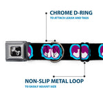 Dog Bone Seatbelt Buckle Collar - Dopey Eyes Black/Baby Blue/Purple