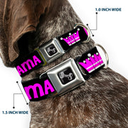 Dog Bone Seatbelt Buckle Collar - DRAMA QUEEN Black/Fuchsia