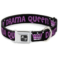 Load image into Gallery viewer, Dog Bone Seatbelt Buckle Collar - DRAMA QUEEN Black/Fuchsia
