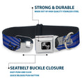 Load image into Gallery viewer, Dog Bone Seatbelt Buckle Collar - Die Hard Skulls & Stars1 Blue/Grays
