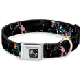 Load image into Gallery viewer, Dog Bone Seatbelt Buckle Collar - Die Hard Skulls & Stars2 Black/Multi Color
