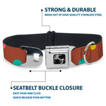 Dog Bone Seatbelt Buckle Collar - Dots Brown/Multi Pastel
