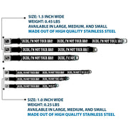 Dog Bone Seatbelt Buckle Collar - DUDE, I'M NOT YOUR BRO! Black/White