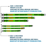 Dog Bone Seatbelt Buckle Collar - DON'T SWEAT MY SWAG Neon Green/Black/Red