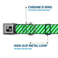 Load image into Gallery viewer, Dog Bone Seatbelt Buckle Collar - Diagonal Stripes Pastel Greens
