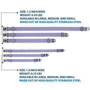 Dog Bone Seatbelt Buckle Collar - Diagonal Stripes Pastel Blues