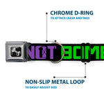 Dog Bone Seatbelt Buckle Collar - DROP BASS NOT BOMBS Black/Blue/Yellow/Purple/Green