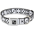 Load image into Gallery viewer, Dog Bone Seatbelt Buckle Collar - Dominoes Black/White/Black
