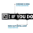 Load image into Gallery viewer, Dog Bone Seatbelt Buckle Collar - DON'T BRO ME IF YOU DON'T KNOW ME Black/White/Red
