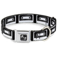 Load image into Gallery viewer, Dog Bone Seatbelt Buckle Collar - DC Cassette Tape
