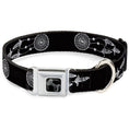 Load image into Gallery viewer, Dog Bone Black/Silver Seatbelt Buckle Collar - Dream Catcher Black/White

