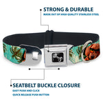 Dog Bone Seatbelt Buckle Collar - Dachshund in Shades w/Palm Trees