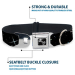 Dog Bone Seatbelt Buckle Collar - Deep Space Black/White