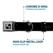 Dog Bone Seatbelt Buckle Collar - Deep Space Black/White