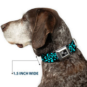 Dog Bone Seatbelt Buckle Collar - Eighties 1 Blue/Black