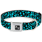 Dog Bone Seatbelt Buckle Collar - Eighties 1 Blue/Black