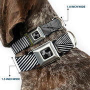 Dog Bone Seatbelt Buckle Collar - Eighties 7 Black/White