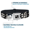 Load image into Gallery viewer, Dog Bone Seatbelt Buckle Collar - Eighties 8 Black/White
