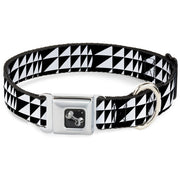 Dog Bone Seatbelt Buckle Collar - Eighties 8 Black/White