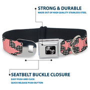 Dog Bone Seatbelt Buckle Collar - Eighties Stars2 Black/White/Red