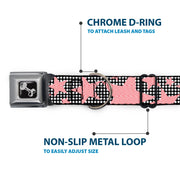 Dog Bone Seatbelt Buckle Collar - Eighties Stars2 Black/White/Red