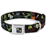 Dog Bone Seatbelt Buckle Collar - Eighties Arcade Black