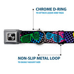 Dog Bone Seatbelt Buckle Collar - Eighties Shades Black/Neon