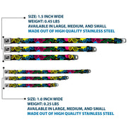 Dog Bone Seatbelt Buckle Collar - Eighties Shades Splatter Black/Neon