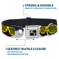 Load image into Gallery viewer, Dog Bone Seatbelt Buckle Collar - Eighties Shades Splatter Black/Neon
