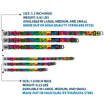 Dog Bone Seatbelt Buckle Collar - Eighties Shades Tapes Black/Neon