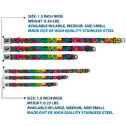 Dog Bone Seatbelt Buckle Collar - Eighties Shades Tapes Black/Neon