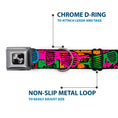 Load image into Gallery viewer, Dog Bone Seatbelt Buckle Collar - Eighties Shades Tapes Black/Neon
