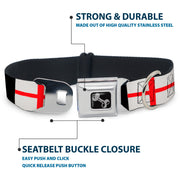 Dog Bone Seatbelt Buckle Collar - England Flags