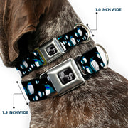 Dog Bone Seatbelt Buckle Collar - Emperor Penguins Gray/Blues