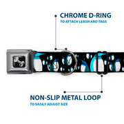Dog Bone Seatbelt Buckle Collar - Emperor Penguins Gray/Blues