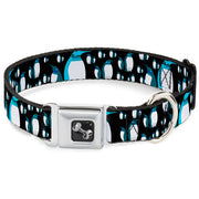 Dog Bone Seatbelt Buckle Collar - Emperor Penguins Gray/Blues