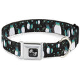 Load image into Gallery viewer, Dog Bone Seatbelt Buckle Collar - Emperor Penguins w/Bubbles Black/Gray/Turqs
