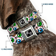 Dog Bone Seatbelt Buckle Collar - Eyeballs Stacked