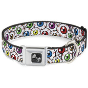 Dog Bone Seatbelt Buckle Collar - Eyeballs Stacked