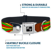Dog Bone Seatbelt Buckle Collar - EAT SLEEP SKATE Brown/Rasta Burst