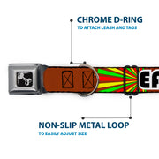 Dog Bone Seatbelt Buckle Collar - EAT SLEEP SKATE Brown/Rasta Burst