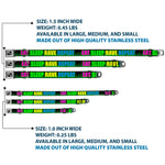 Buckle-Down Seatbelt Buckle Dog Collar - EAT SLEEP RAVE REPEAT Black/Multi Neon